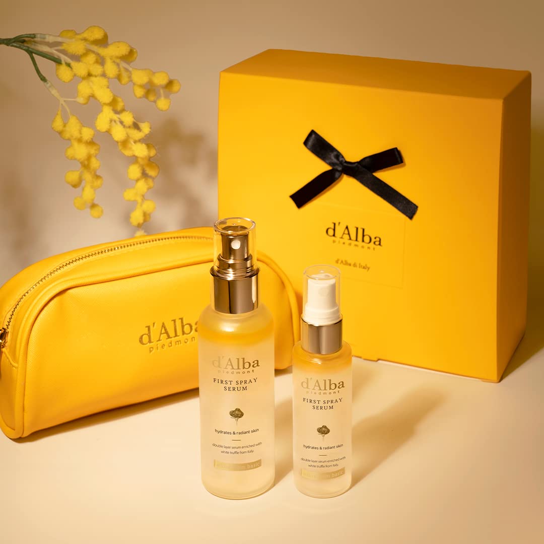 d'Alba Italian White Truffle Vegan Gift for HER, First Spray Serum Full Size & Travel Size & Pouch, Facial Mist Gift Set (B0BYNP77RP) : Beauty & Personal Care