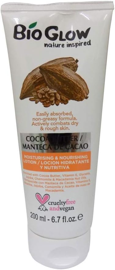 Bioglow Cocoa Butter Moisturising and Nourishing Lotion, Nature Inspired, Chamomile, 200 ml, (Pack of 1)