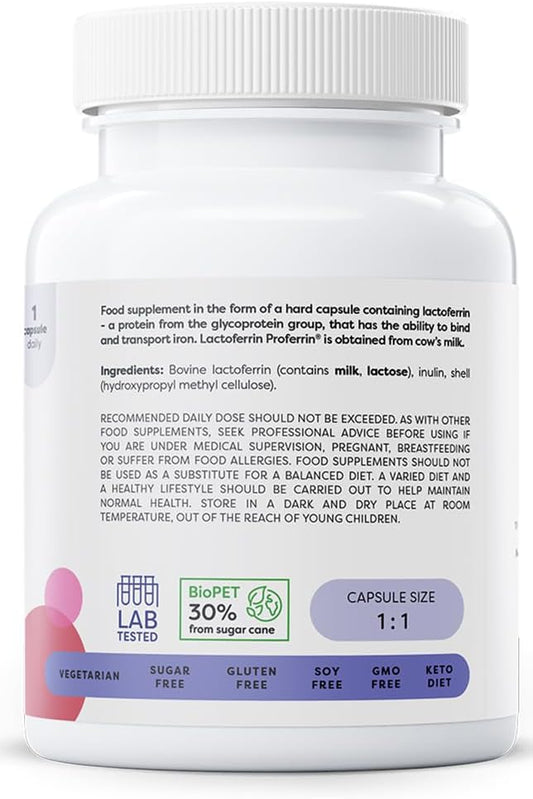 Osavi Lactoferrin 200 Mg – 60 Capsules | Supports Iron Transport And Immune Function | Proferrin® Lactoferrin From Cow'S Milk For Enhanced Bioavailability