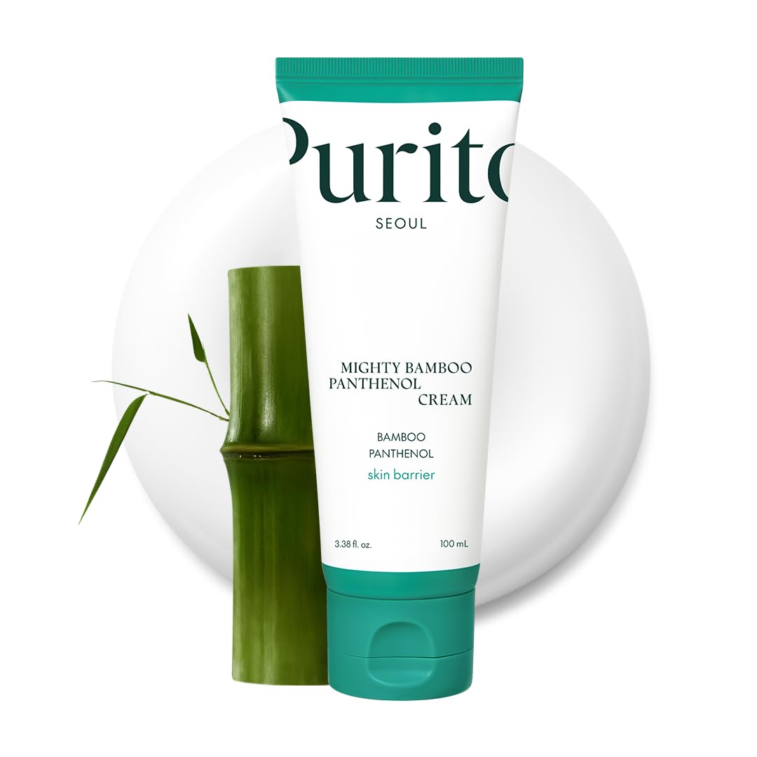 Purito Mighty Bamboo Panthenol Cream, Glow Cream, Skin Barrier Repair, For All Skin Types, Daily Face Moisturizer, Glass Skin, Vegan & Cruelty-Free, Korean Skin Care 3.38Fl.Oz / 100Ml