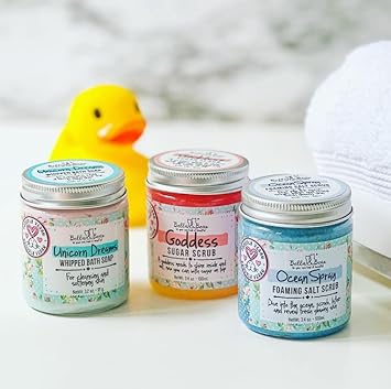 Bella & Bear Ocean Spray Foaming Salt Scrub Bundle Full Size & Travel Size : Beauty & Personal Care