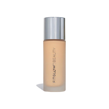 Fitglow Beauty Foundation+ | Vegan Skin-Treating Foundation With Peptides & Plant Collagen | Buildable Medium-Full Coverage, Natural Finish | Hydrating, Anti-Aging, Pore-Friendly | F6.7-30Ml