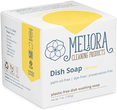 Meliora Cleaning Products Dish Soap Bar, Lemon