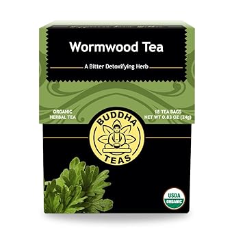 Buddha Teas Organic Wormwood Tea - Ou Kosher, Usda Organic, Ccof Organic, 18 Bleach-Free Tea Bag