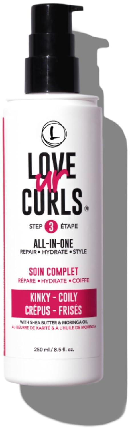 Love Ur Curls Lus Brands All-In-One Styler For Kinky-Coily Hair 8.5 Oz - Repair, Hydrate, Style One Easy Step - For Natural Textures - No Crunch Non-Sticky With Shea Butter & Moringa