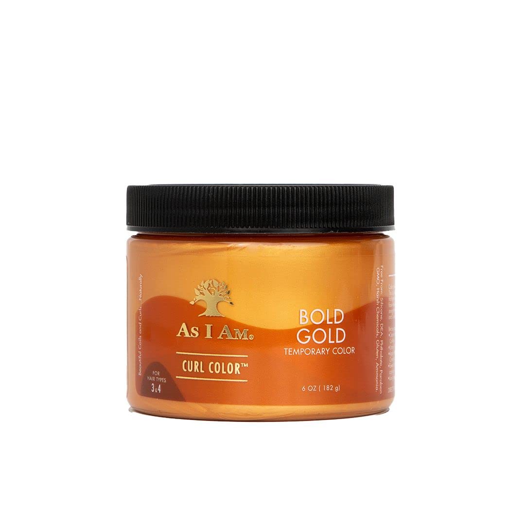 As I Am Curl Color - Bold Gold - 6 Ounce - Color & Curling Gel - Temporary Color - Medium Hold - Vegan & Cruelty Free
