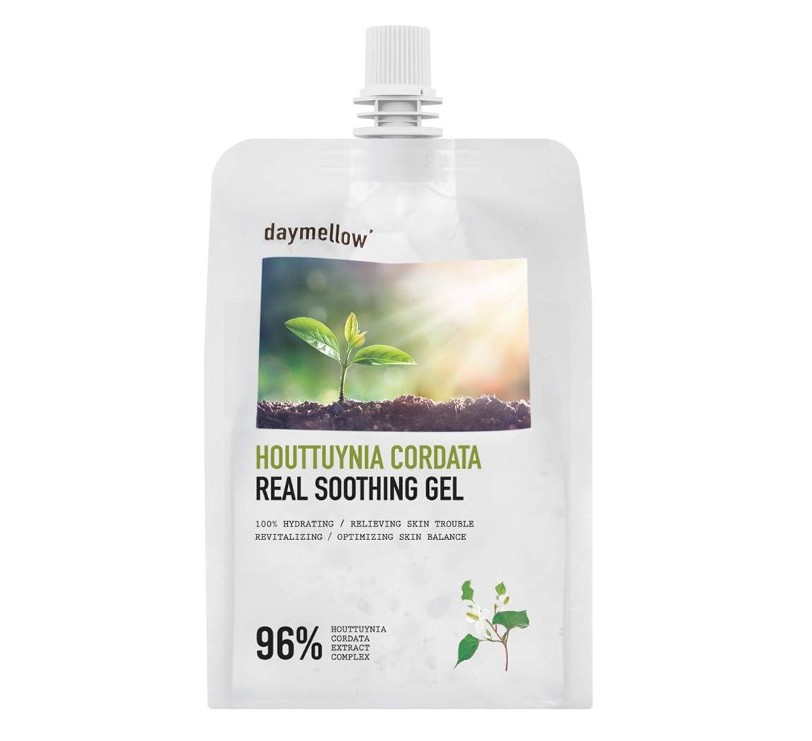 Daymellow Heartleaf 96% Soothing Gel Houttuynia Cordata Real 10.58Fl.Oz/300G, Acne, Soothes, Redness Facial Soothing Gel Korean Skincare, Sunburn Moisture, Soothing And Calming, After Suncare, Cooling