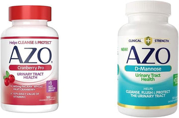 Azo Cranberry Pro Urinary Tract Health Supplement 600Mg Pacran, 1 Serving = More Than 1 Glass Of Cranberry Juice 100 Ct + D Mannose Urinary Tract Health, Cleanse, Flush & Protect The Urinary Tract 120