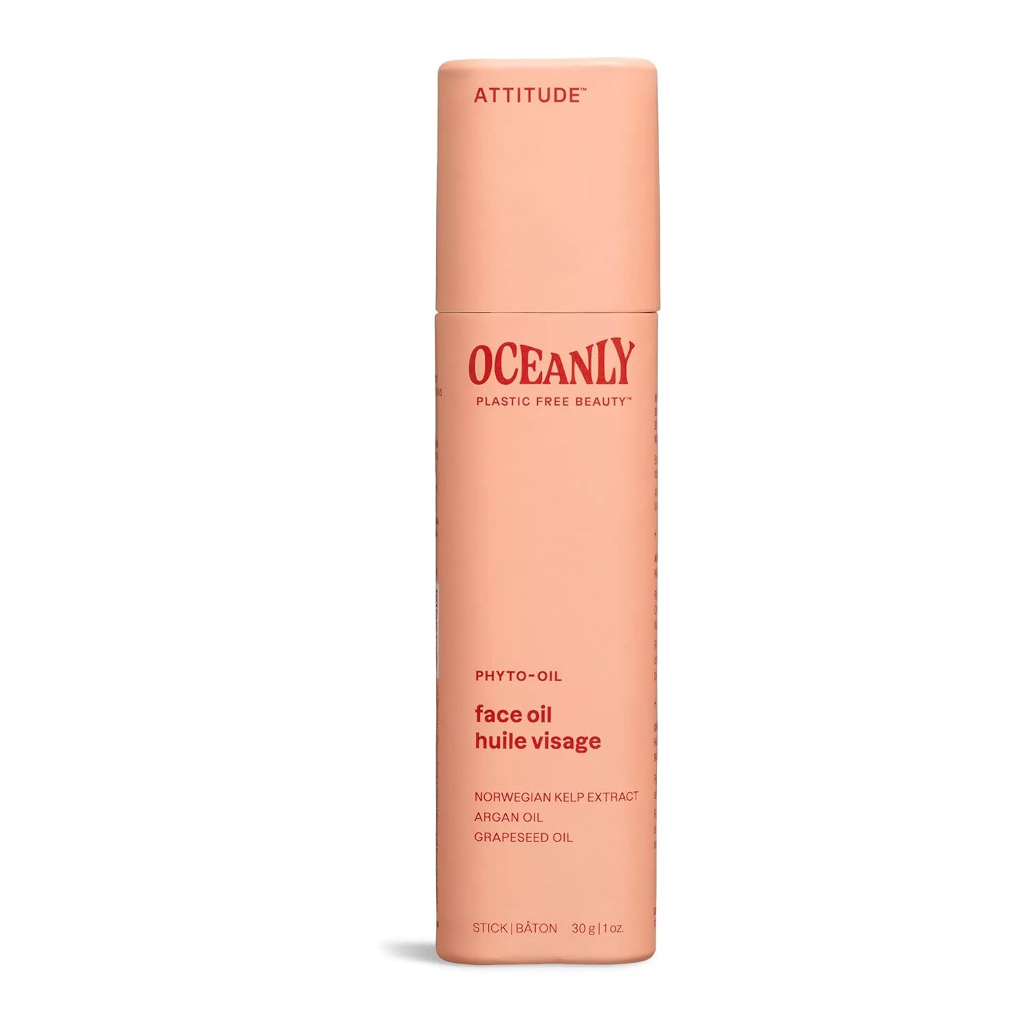 Attitude Oceanly Face Oil Stick, Ewg Verified, Plastic-Free, Plant And Mineral-Based Ingredients, Vegan And Cruelty-Free Beauty Products, Phyto Oil, Unscented, 1 Ounce