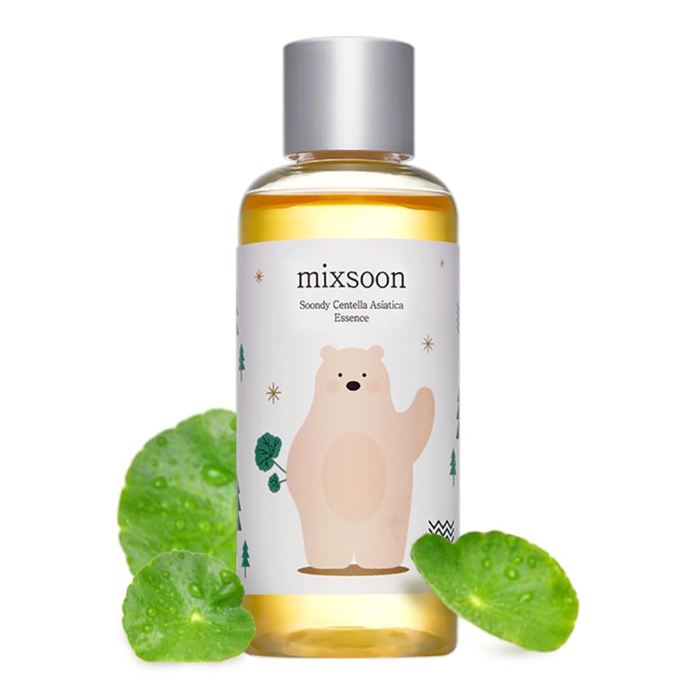 Mixsoon Soondy Centella Asiatica Essence - Instant Hydrating & Soothing Essence For Irritated, Sensitive Skin - Korean Skincare For Glass Skin - Jeju Island Cica Extracts (3.38 Fl.Oz / 100Ml)