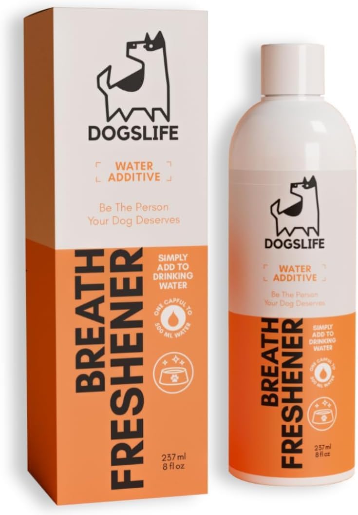 Dog Breath Freshener | Stop Bad Dog Breath! Dental Water Additive 237ml | Anti Plaque Anti Tartar Dog Mouthwash | Natural Dog Oral Care 237mlDG09