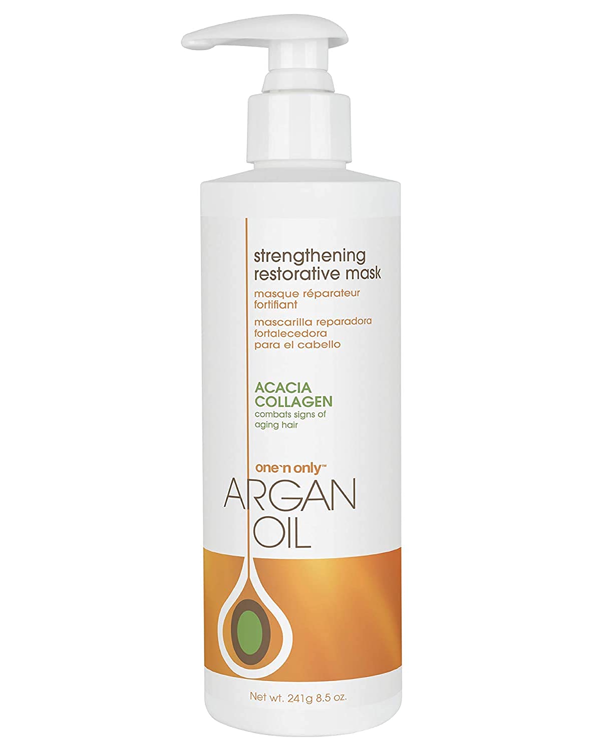 One 'N Only Hair Mask With Argan Oil, Strenghtening Restorative Mask, Helps Maintain Moisture Level For A Shiny Texture, Provides Color Protection, 7.8 Ounce