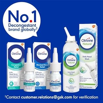 Otrivine Nasal Spray Adult 0.1% Decongestant for Blocked Nose Relief in Cold and Flu, 10 ml : Amazon.co.uk: Health & Personal Care