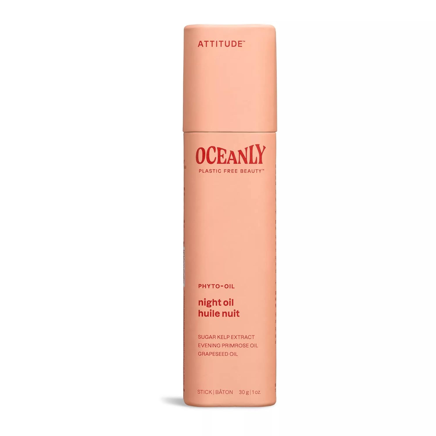 Attitude Oceanly Night Oil Stick, Ewg Verified, Plastic-Free, Plant And Mineral-Based Ingredients, Vegan And Cruelty-Free Beauty Products, Phyto Oil, Unscented, 1 Ounce