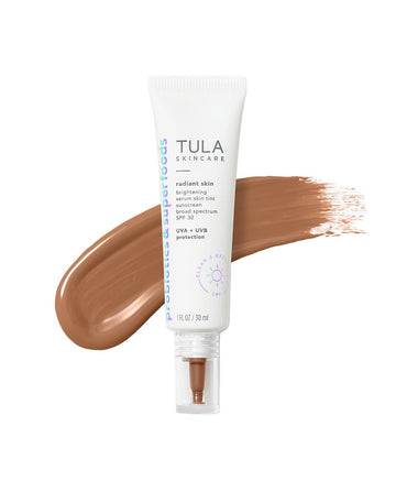 Tula Skin Care Radiant Skin Brightening Serum Skin Tint Spf-Facial Sunscreen Provides Broad Spectrum Spf 30 Protection, Tinted, Serum-Light Formula Brightens And Evens Skin-Shade 21, 1.0 Fl Oz