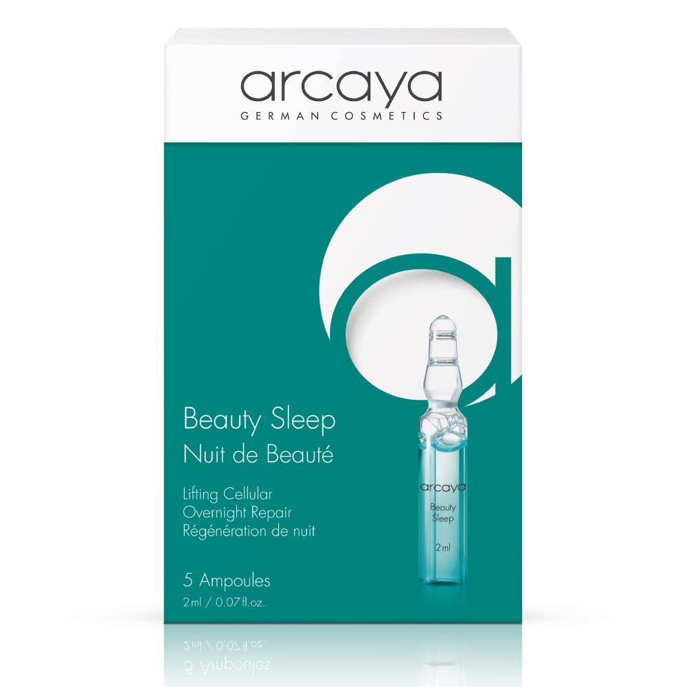 Arcaya Beauty Sleep Ampoule - Phyto Stem Cells & Peptides-Infused Overnight Collagen Booster & Skin Repair Serum - Soothes Irritation, Reduces Inflammation - Vegan, Paraben-Free Skincare Serum, 5X2Ml