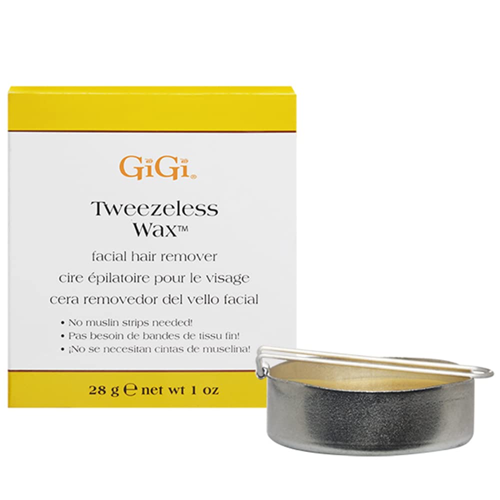 GiGi Tweezeless Wax, Non-Strip Facial Hair Remover for Sensitive Skin, 1 oz, 1-pack