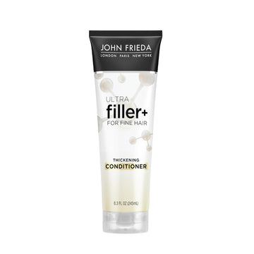 John Frieda Ultrafiller+ Thickening Conditioner, Strengthening Conditioner For Damaged Or Thin Hair, Infused With Biotin And Hyaluronic Acid To Strengthen Hair For Thicker Fuller Results, 8.3 Oz