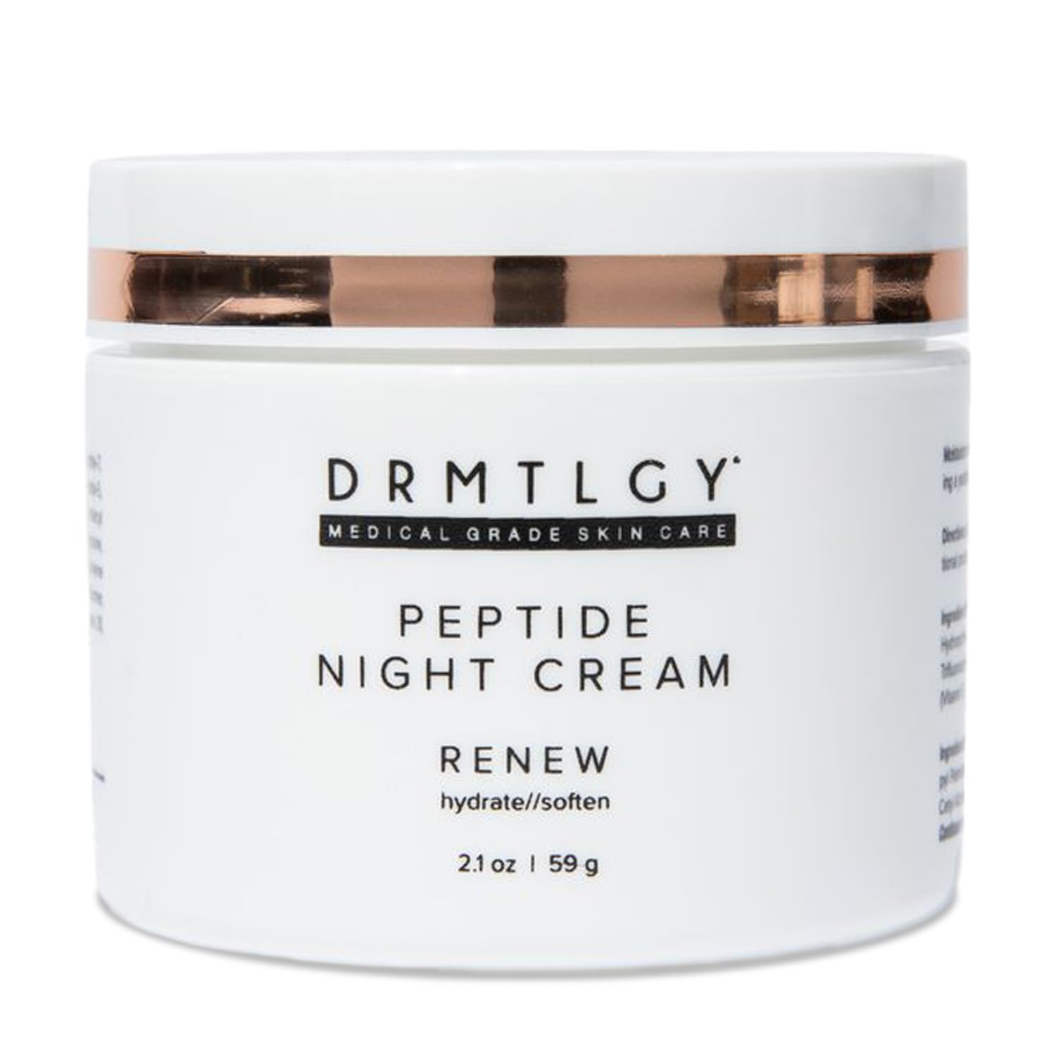 Drmtlgy Peptide Night Cream Face Moisturizer. Fragrance Free And Oil Free Hydrating Facial Moisturizer For All Skin Types