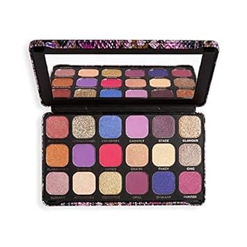 Makeup Revolution Forever Flawless Eyeshadow Palette, Show Stopper, Matte & Shimmer Hues, 18 Pigment-Rich Shades, Vegan & Cruelty-Free, 0.52 Oz