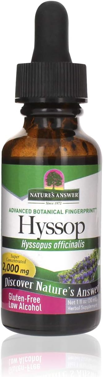 Nature'S Answer Hyssop Herb Supplement With Organic Alcohol, 1-  | Promotes Overall Wellness | Calming Aid | Natural Stress Reliever