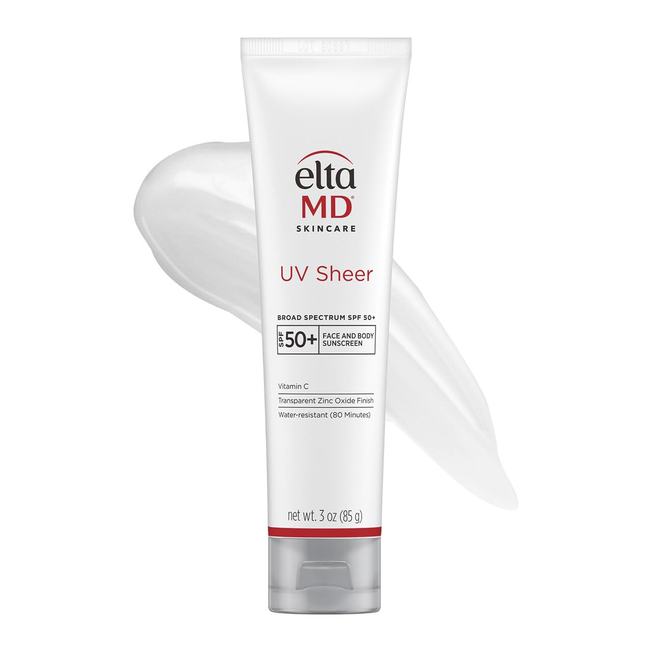 Eltamd Uv Sheer Face Sunscreen, Spf 50+ No White Cast Sunscreen For Face And Body, Zinc Oxide Sunscreen Formula