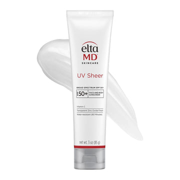 Eltamd Uv Sheer Face Sunscreen, Spf 50+ No White Cast Sunscreen For Face And Body, Zinc Oxide Sunscreen Formula