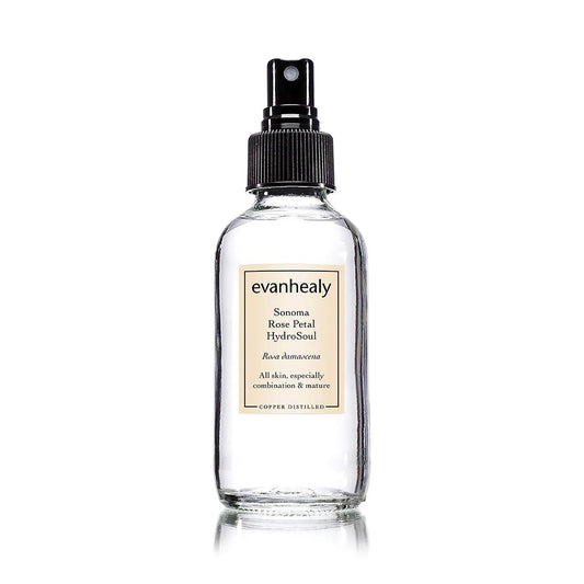 Evanhealy Sonoma Rose Petal Hydrosoul | Copper Distilled Hydrosol | Hydrating & Balancing Face Toner For Mature, Delicate, Fragile & Devitalized Skin