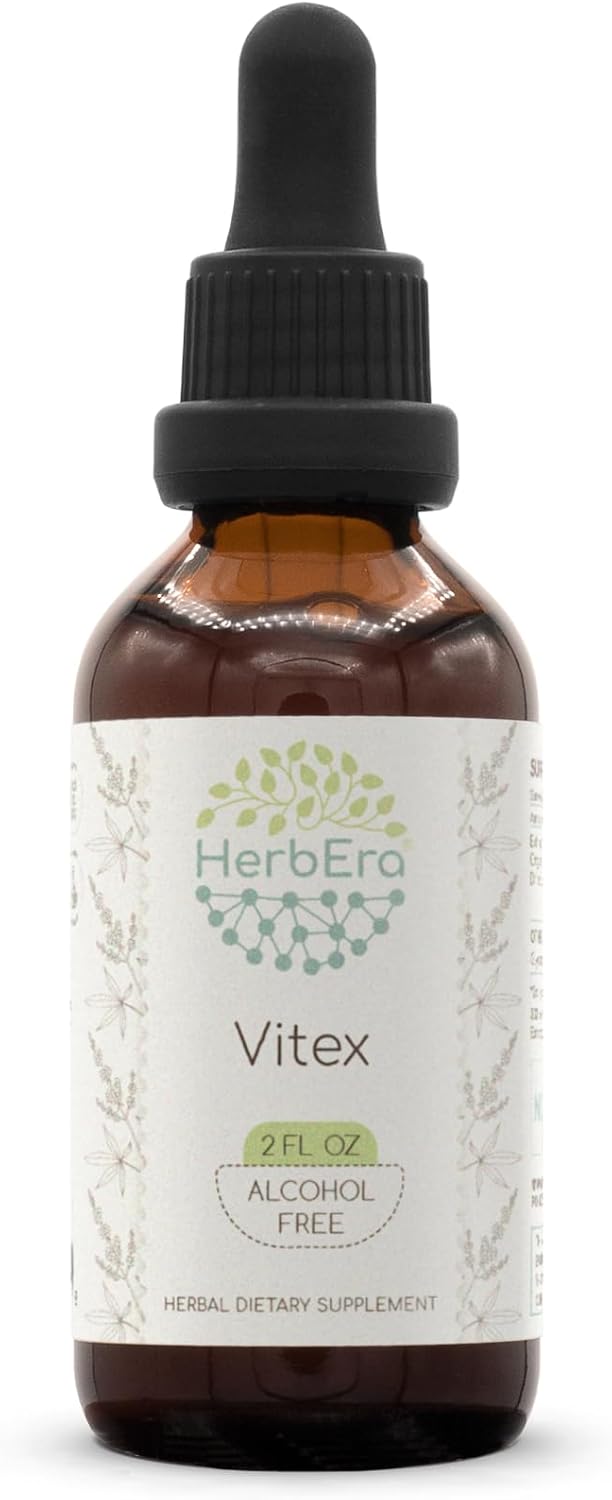 Vitex B60 Alcohol-Free Herbal Extract Tincture, Concentrated Liquid Drops Natural Vitex (Chaste Tree, Vitex Agnus-Castus) (2 Fl Oz)
