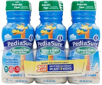 Pediasure, Grow & Gain Fiber Shake, Vanilla, 48 Oz (Pack Of 6)