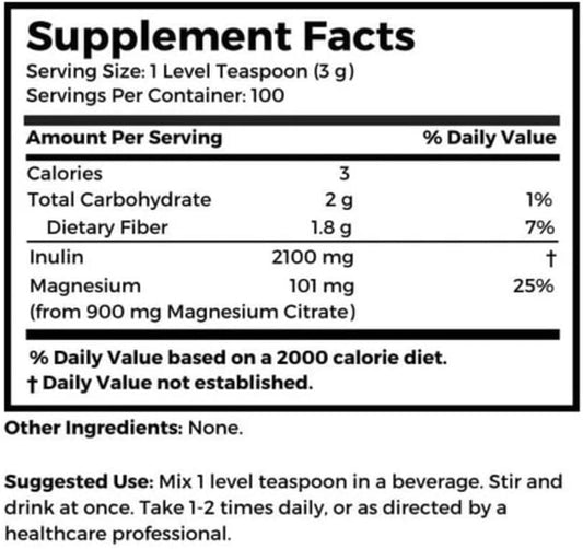 Dr. Clark Inulin Powder (Fos) – Prebiotic Soluble Fiber For Gut Health, 300G – Supports Digestive Health & Regularity