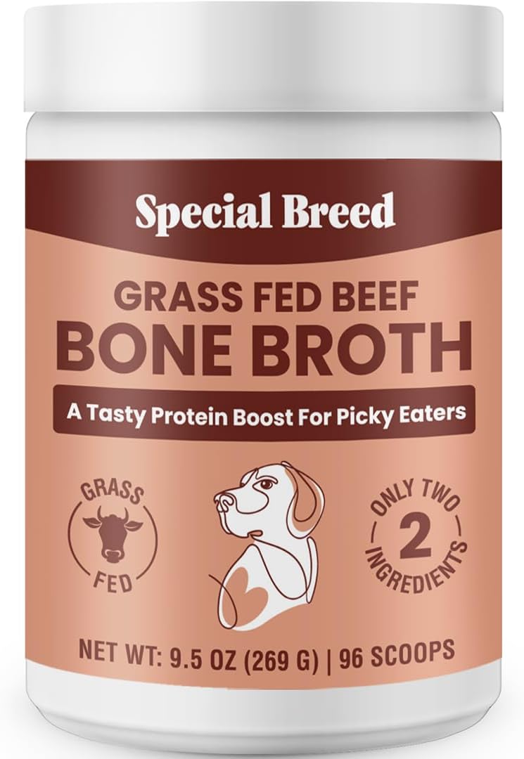 Special Breed Bone Broth Powder For Dogs And Cats - Dog And Cat Food Topper, Grass Fed Beef Broth Supplement, 9.5 Oz