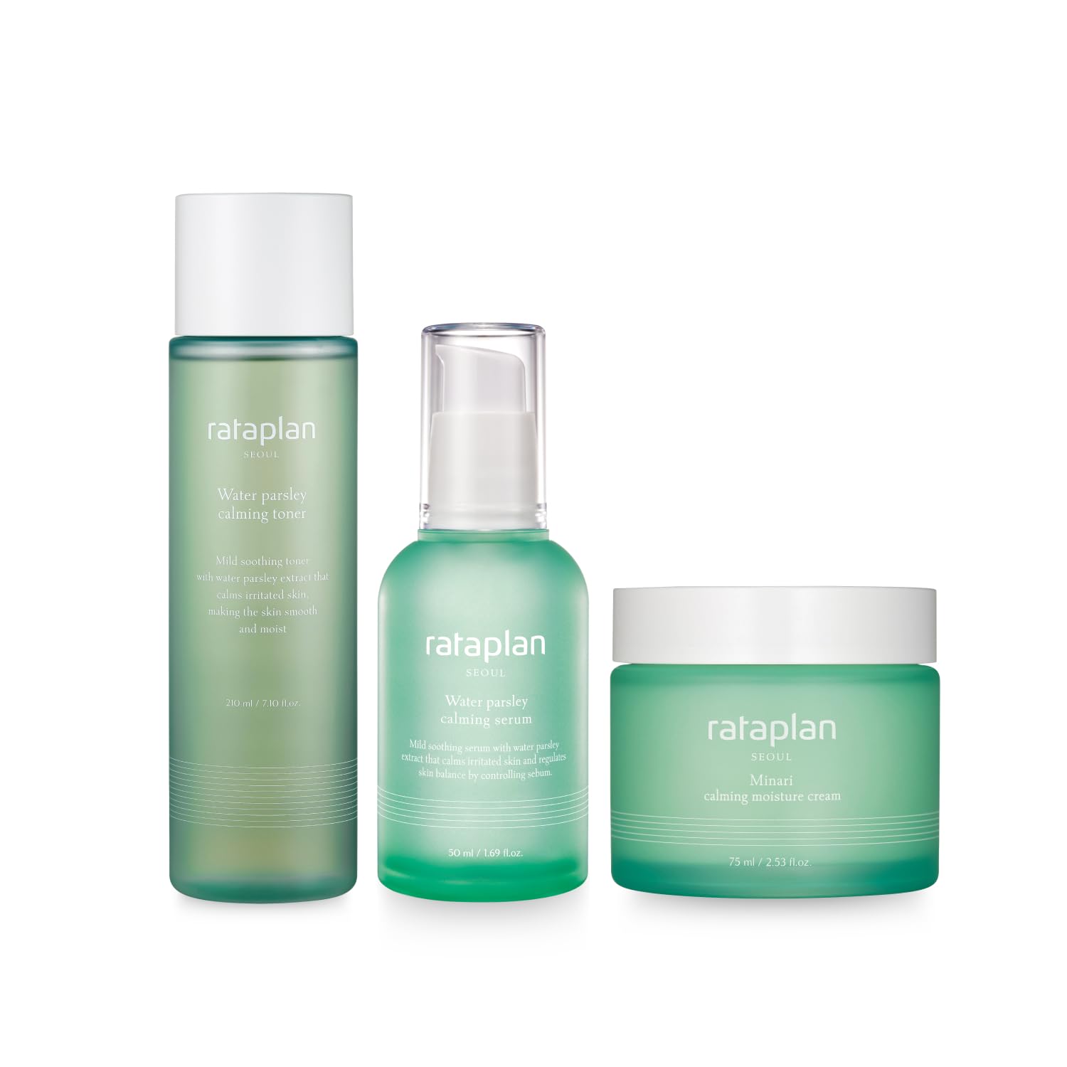 Rataplan Water Parsely Calming Toner, Serum, Moisture Cream Triple Set