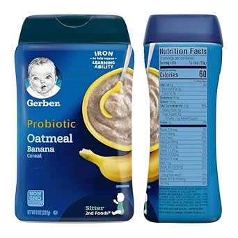 Gerber Probiotic Cereals (Variety Pack) 1 Hearty Bits Multigrain, 1 Probiotic Oatmeal Banana, 1 Probiotic Peach Apple, 3 Count