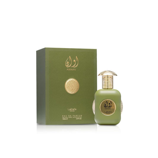 Lattafa Awaan Gold Eau De Parfum Spray For Unisex, 3.4 Ounce