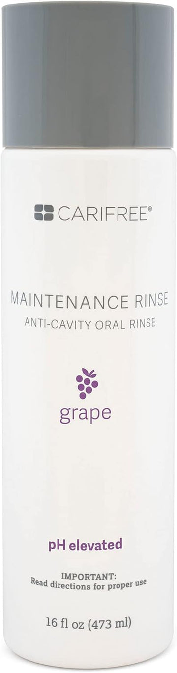 CariFree Maintenance Rinse (Grape): Fluoride Mouthwash | Dentist Recommended Anti-Cavity Oral Care | Xylitol | Neutralizes pH | Freshen Breath | Cavity Prevention | Alcohol Free