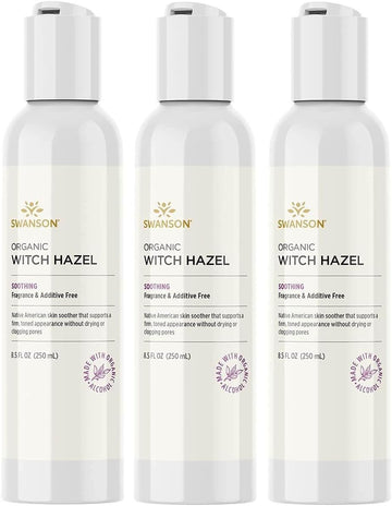 Swanson Natural Organic Witch Hazel Facial Toner 8.5 Fl Ounce (250 Ml) Liquid (3 Pack)