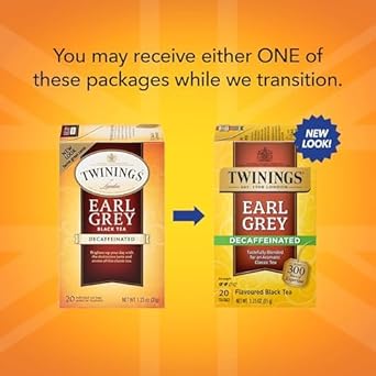 Twinings Decaffeinated Earl Grey Individually Wrapped Black Tea Bags, 20 Count (Pack Of 6), Flavoured With Citrus And Bergamot, Enjoy Hot Or Iced