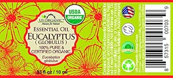 US Organic 100% Pure Eucalyptus Essential Oil (Globulus) - USDA Certified Organic, Steam Distilled - W/Euro droppers (More Size Variations Available) (10 ml / .33 fl oz)