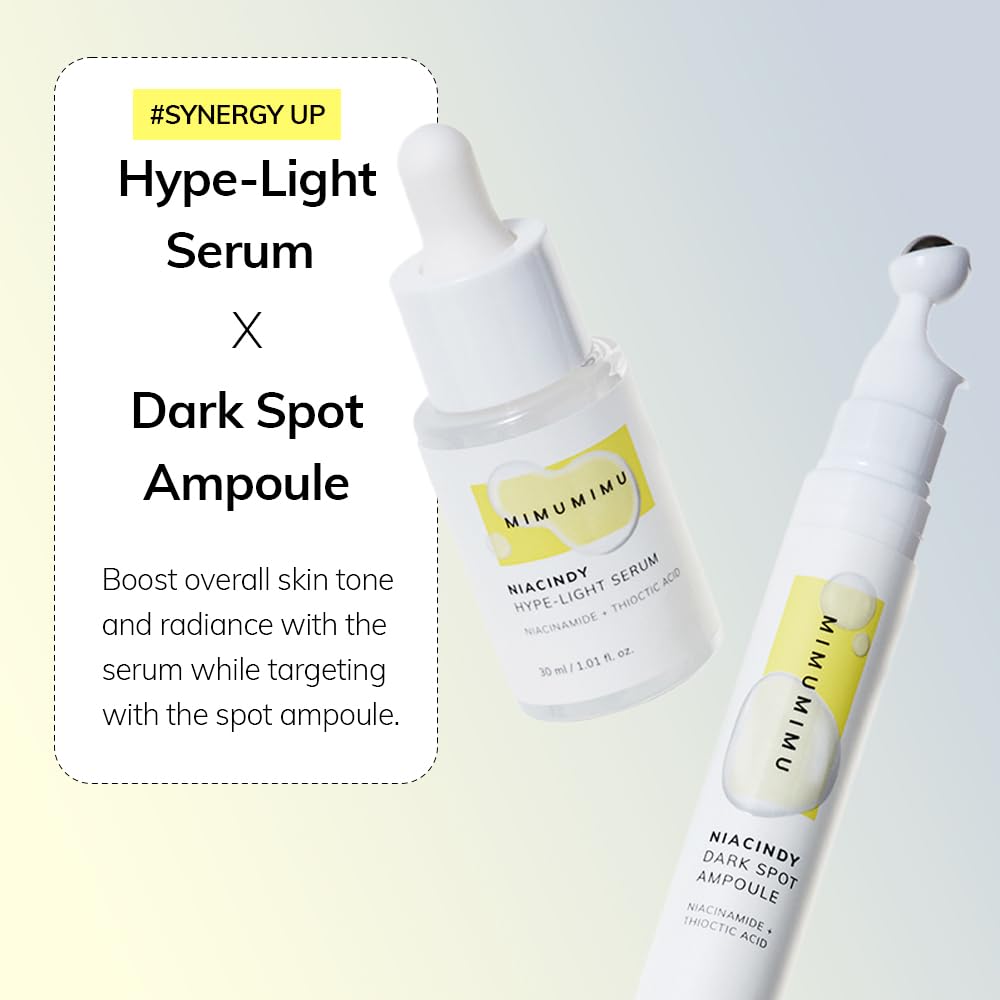 Niacindy Dark Spot Ampoule For Intensive Dark Spot Care With Niacinamide 10% Thioctic Acid 100Ppm, For Acne Scar, Melasma, Korean Glass Skin, Roll On Spot Care, Fragrance-Free (15Ml/0.50 Fl.Oz)