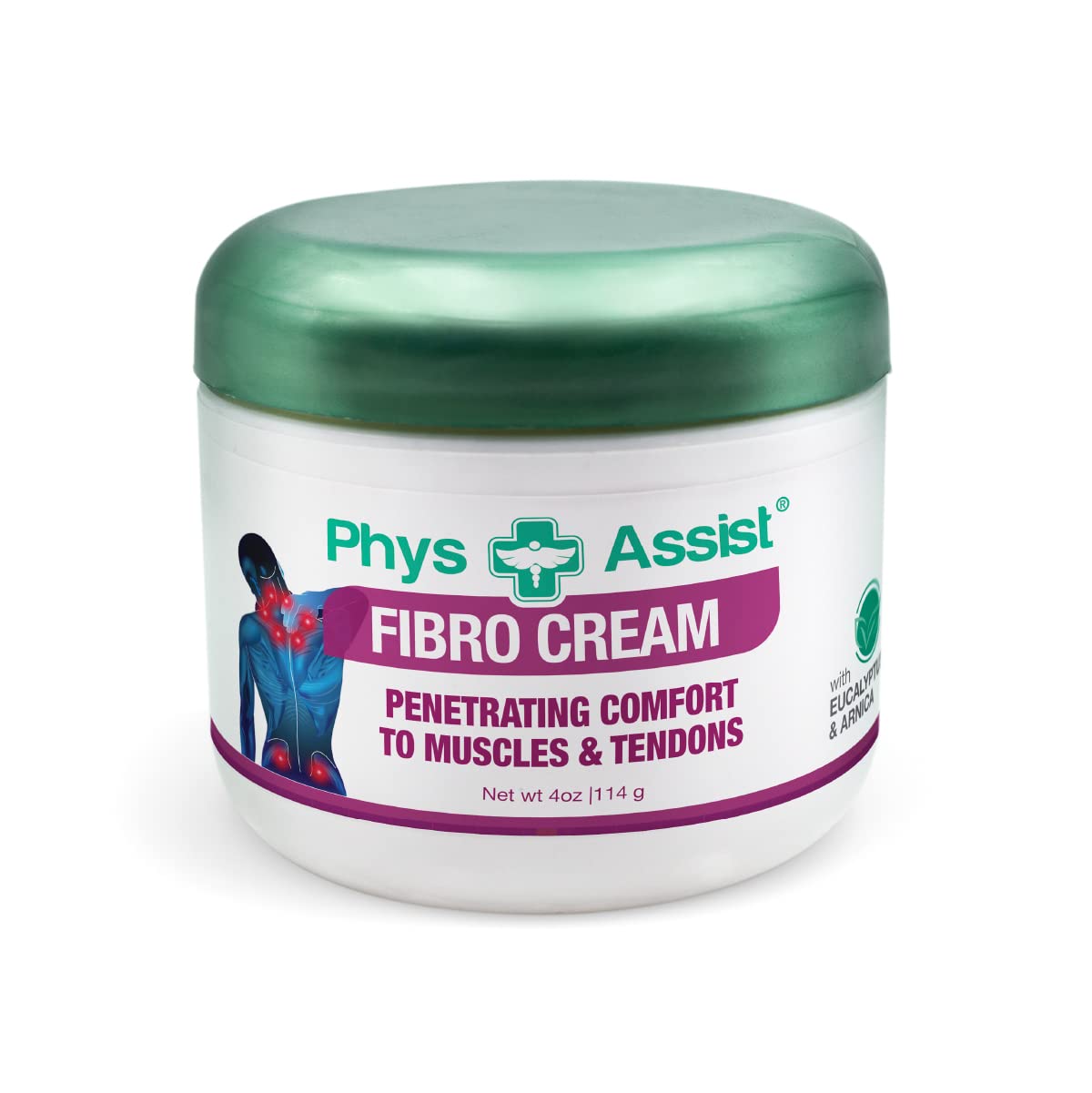 PhysAssist Fibromyalgia Cream – Natural Botanical Soothing and Cooling, 4 oz jar
