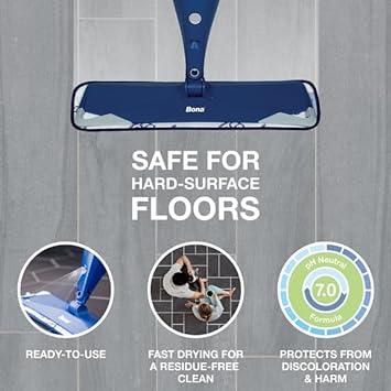 Bona Multi-Surface Floor Premium Spray Mop - Includes Multi-Surface Floor Cleaner Concentrate and Machine Washable Microfiber Cleaning Pad - For Stone, Tile, Laminate and Vinyl LVT/LVP Floors