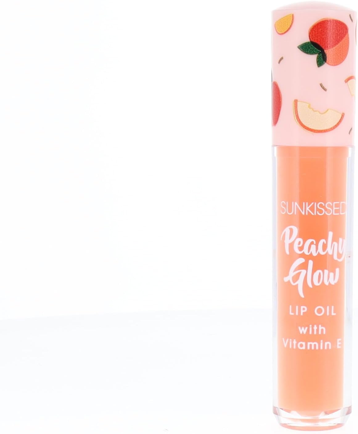 Peachy Glow Lip Oil With Vitamin E, Hydrating Fruity Flavor, Sunkissed