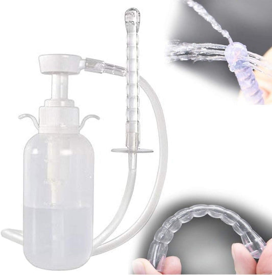 Reusable Vaginal Cleansing System Excellent Vaginal Cleanser Female Vaginal Rinse, Manual Pressure Clean, 100% Safe, 300 ml Capacity Extra 2 Nozzle Tips Doctor Recommended (300ml)