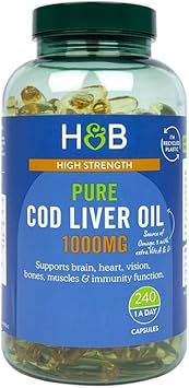 Holland & Barrett Pure Cod Liver Oil 1000mg - Natural Source of Omega-