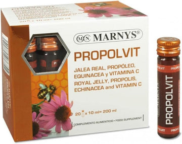 Marnys Propolvit 20 Drinkable Vials - For Defenses And Energy - With Royal Jelly, Purified Propolis, Echinacea And Vitamin C