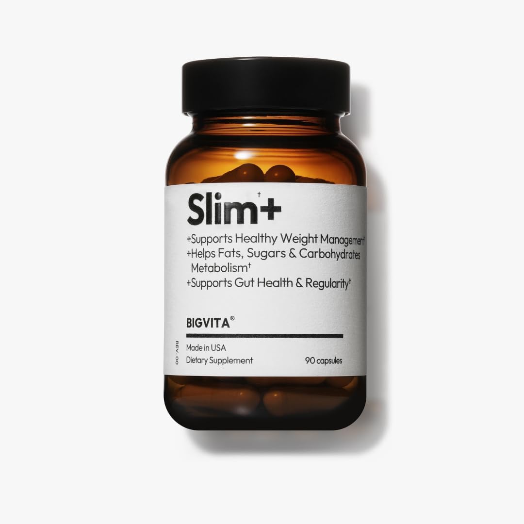 Bigvita Slim+ | Supports Healthy Metabolism, Gut Health & Carb Blocking - Vegan, Hormone-Free, 90 Capsules