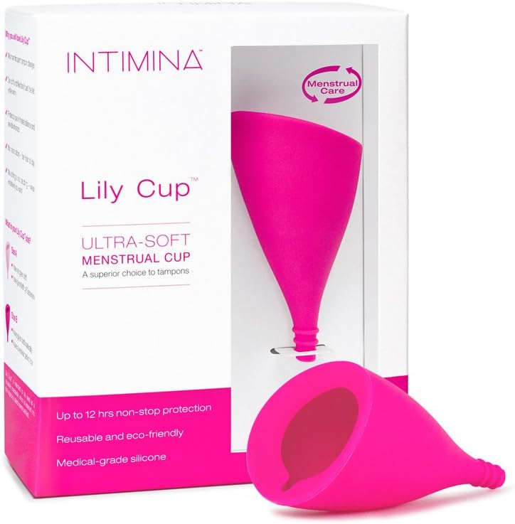 Intimina Lily Cup - Thin Menstrual Cup, Period Cup, Disposable Menstrual Cups with Up to 8 Hours Use (Size B)