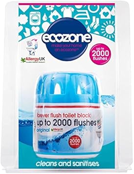 Ecozone Up To 2000 Flushes Forever Flush Toilet Block 225G - (Pack Of 4)