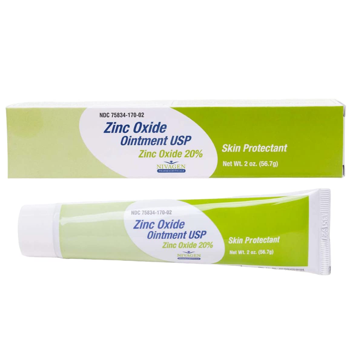 Nivagen Zinc Oxide Ointment USP 20% | For Diaper Rash, Chafed Skin, Protects From Wetness, Relief From Poison Ivy, Poison Oak, & Poison Sumac | 2oz Tube Of Zinc Oxide : Baby